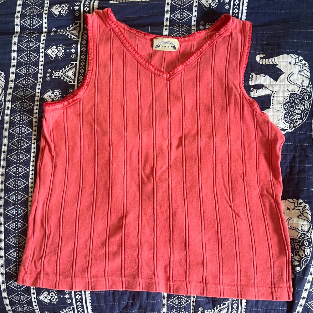 Vibrant Coral Sleeveless Top